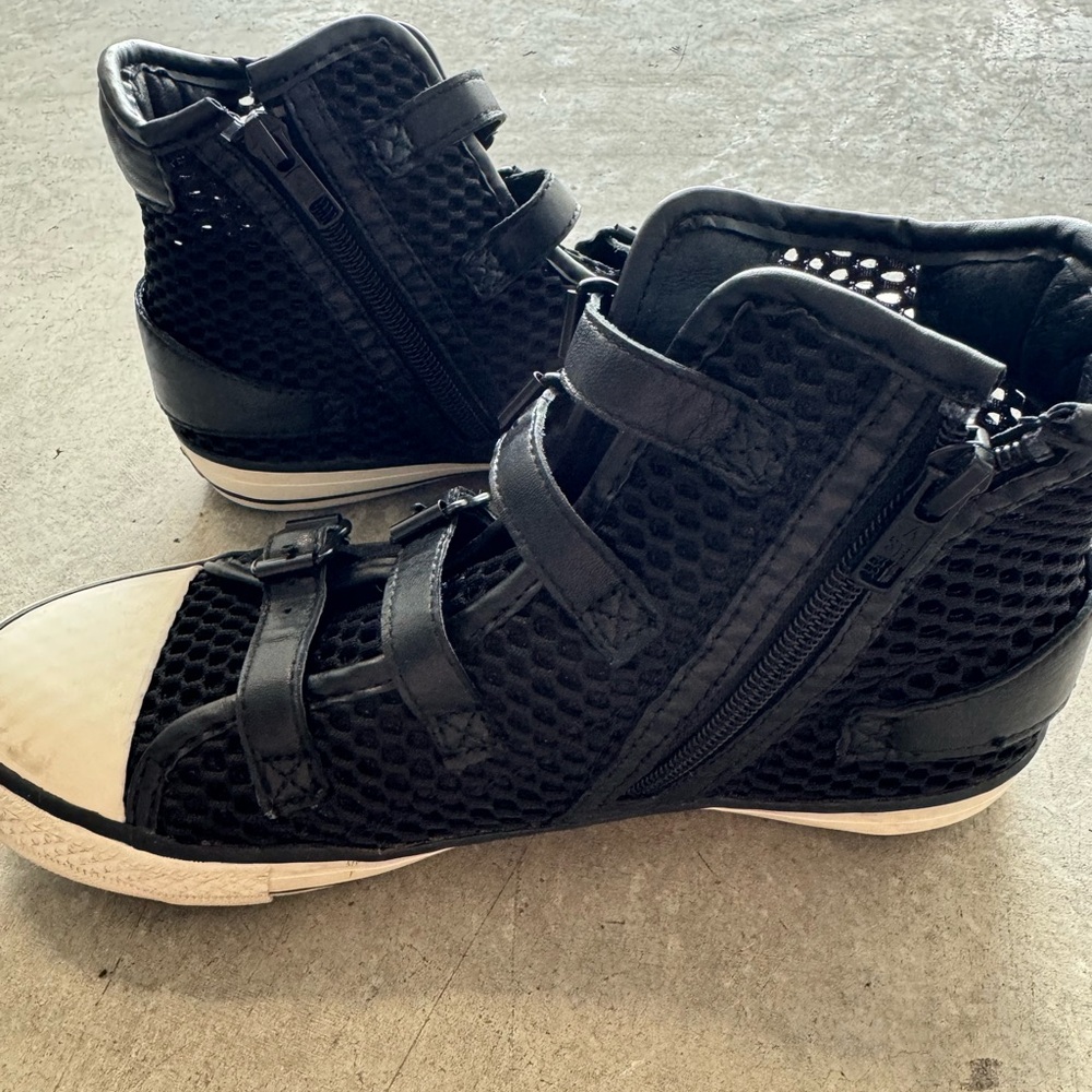 Ash sneakers size 37. mix leather and net.  Used 3x.